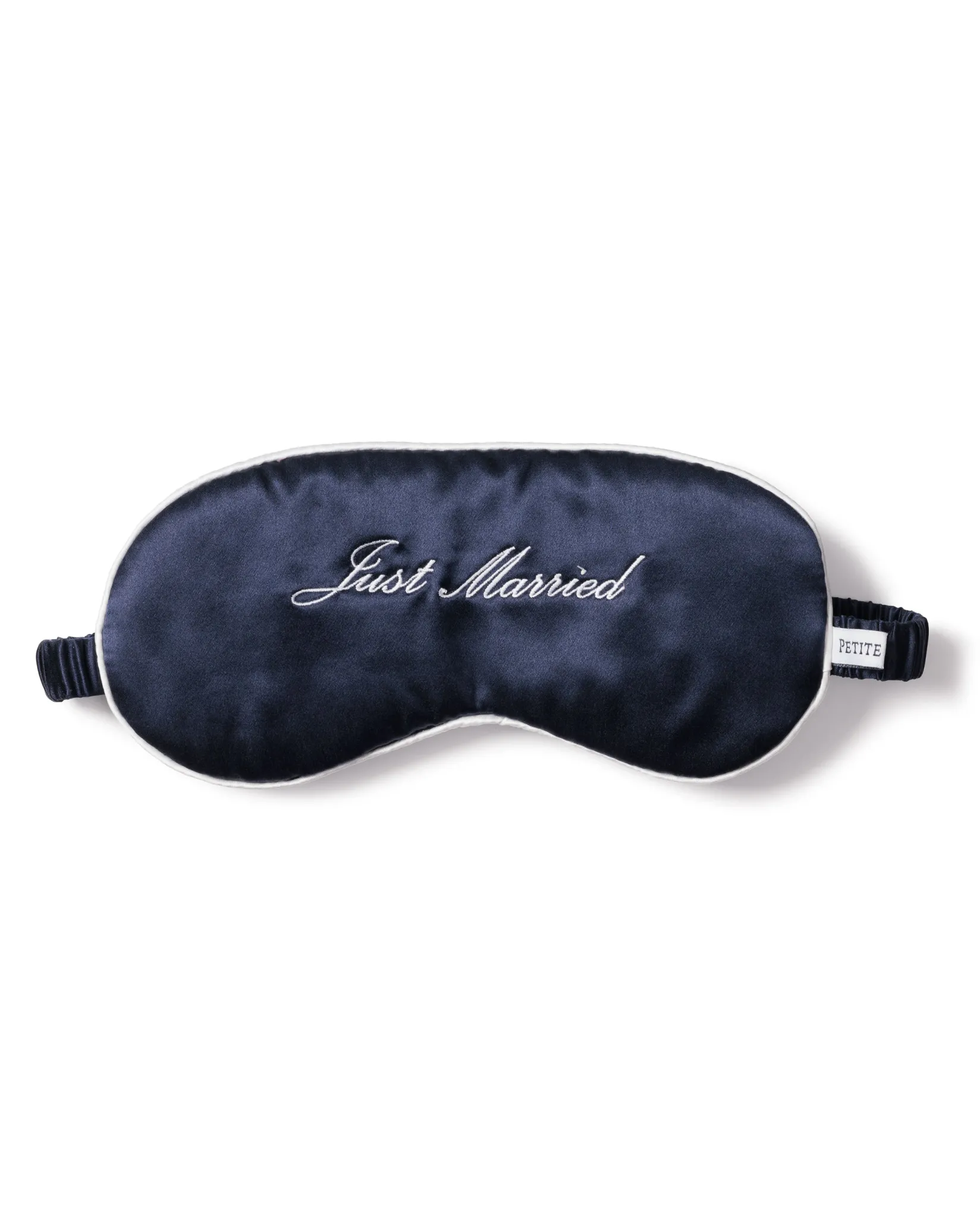 Women Petite Plume Adult's Silk 'Just Married' Sleep Mask In Navy