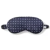 Women Petite Plume Adult's Silk Sleep Mask in Navy Polka Dot