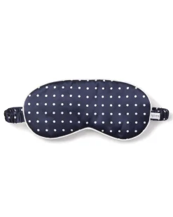 Women Petite Plume Adult's Silk Sleep Mask in Navy Polka Dot