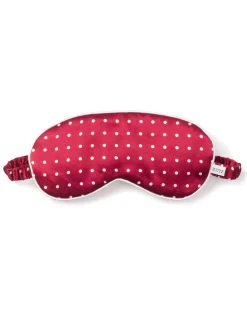 Women Petite Plume Adult's Silk Sleep Mask in Bordeaux Polka Dot