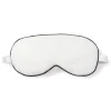 Women Petite Plume Adult's Twill Sleep Mask in White with Navy Piping