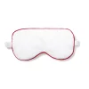 Women Petite Plume Adult's Twill Sleep Mask in White with Red Piping