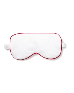 Women Petite Plume Adult's Twill Sleep Mask in White with Red Piping
