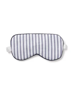Women Petite Plume Adult's Twill Sleep Mask in Navy French Ticking