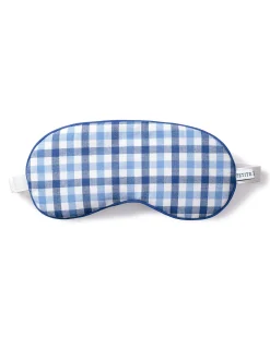 Women Petite Plume Adult's Twill Sleep Mask in Royal Blue Gingham