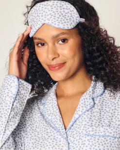 Women Petite Plume Adult's Twill Sleep Mask in Bluehearts