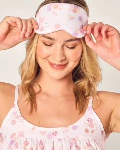Women Petite Plume Adult's Twill Sleep Mask in Seashell Splendor