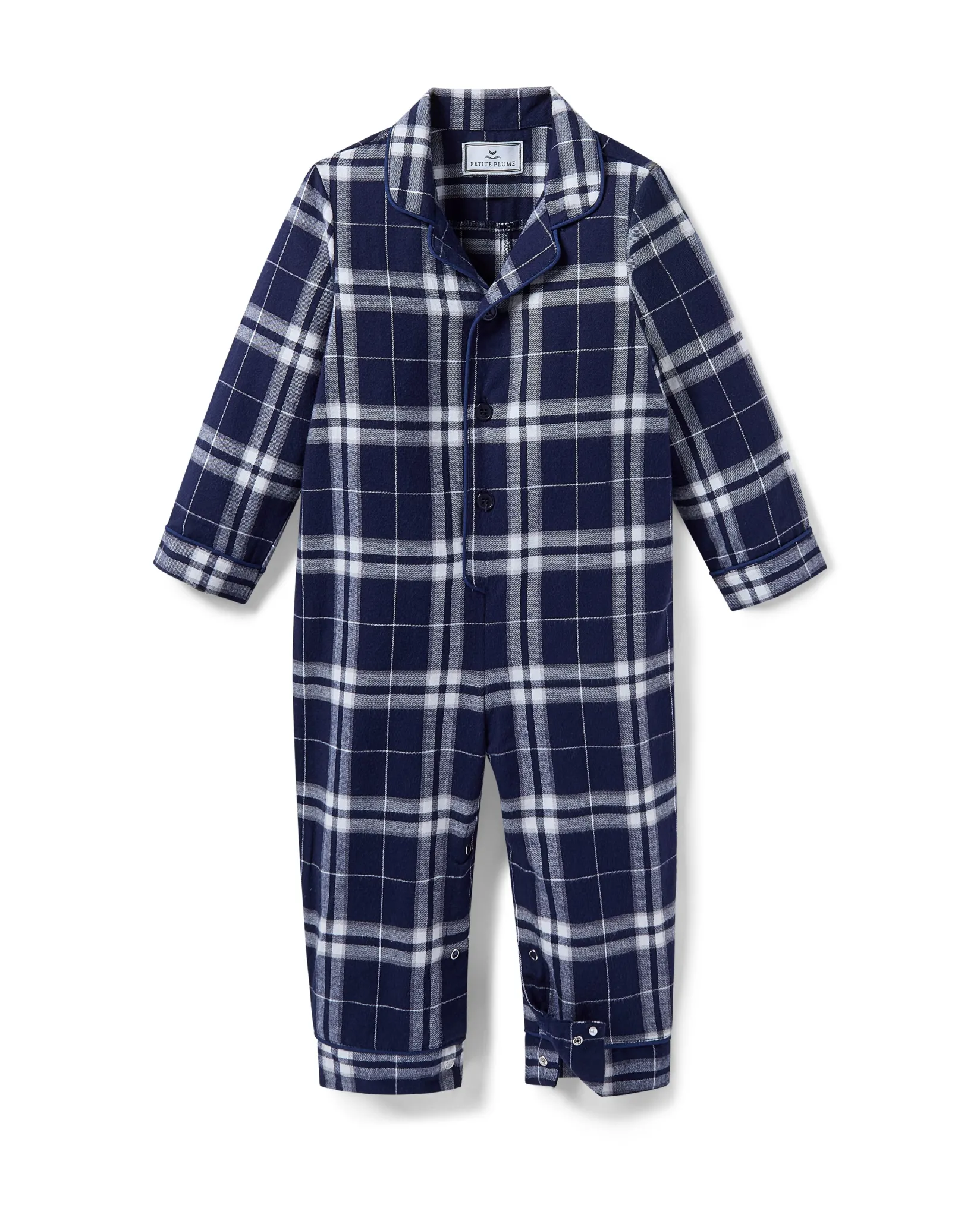 Petite Plume Baby's Brushed Cotton Classic Romper in Oxford Tartan