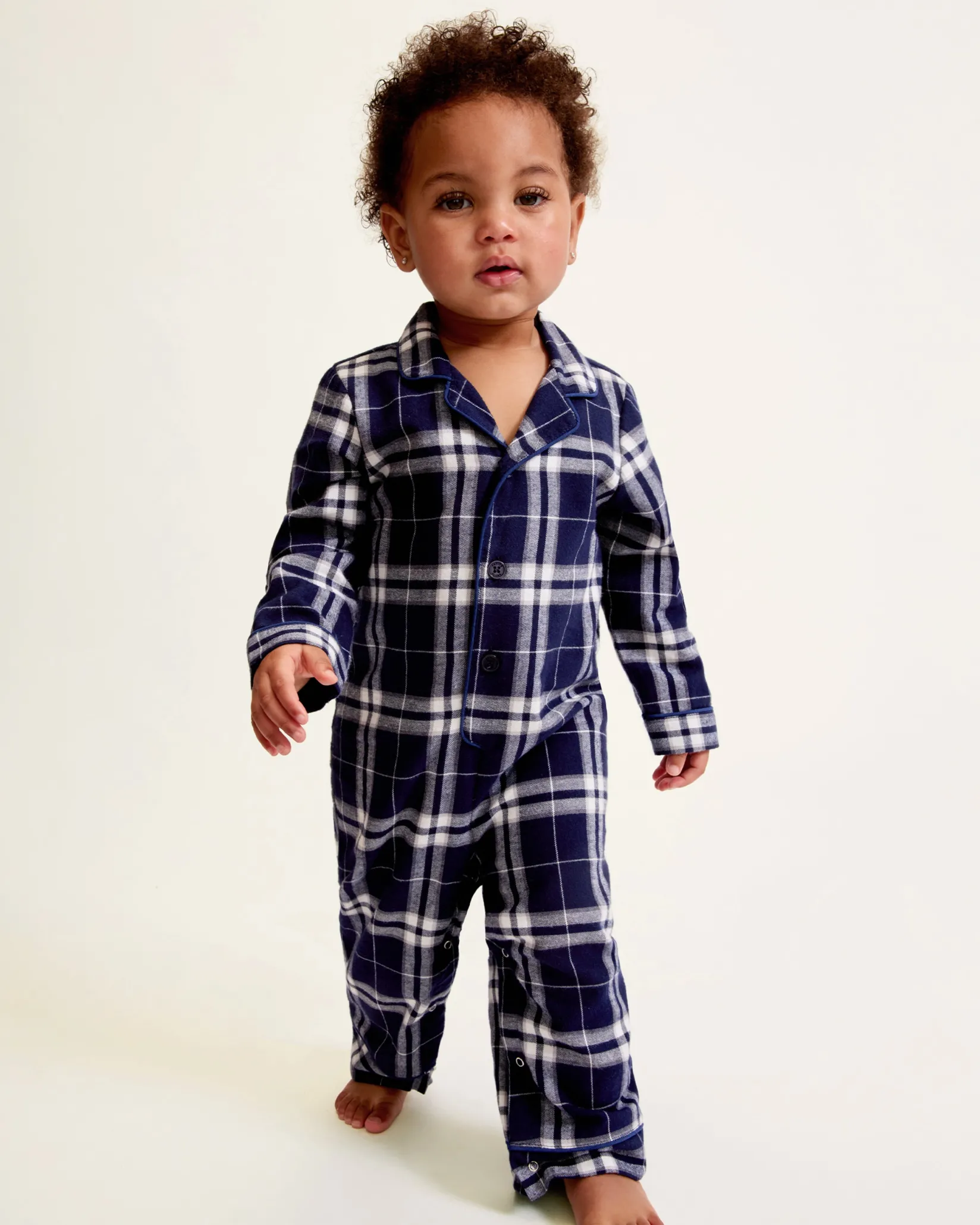 Petite Plume Baby's Brushed Cotton Classic Romper in Oxford Tartan