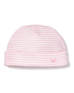 Petite Plume Baby's Pima Hat in Pink Stripes