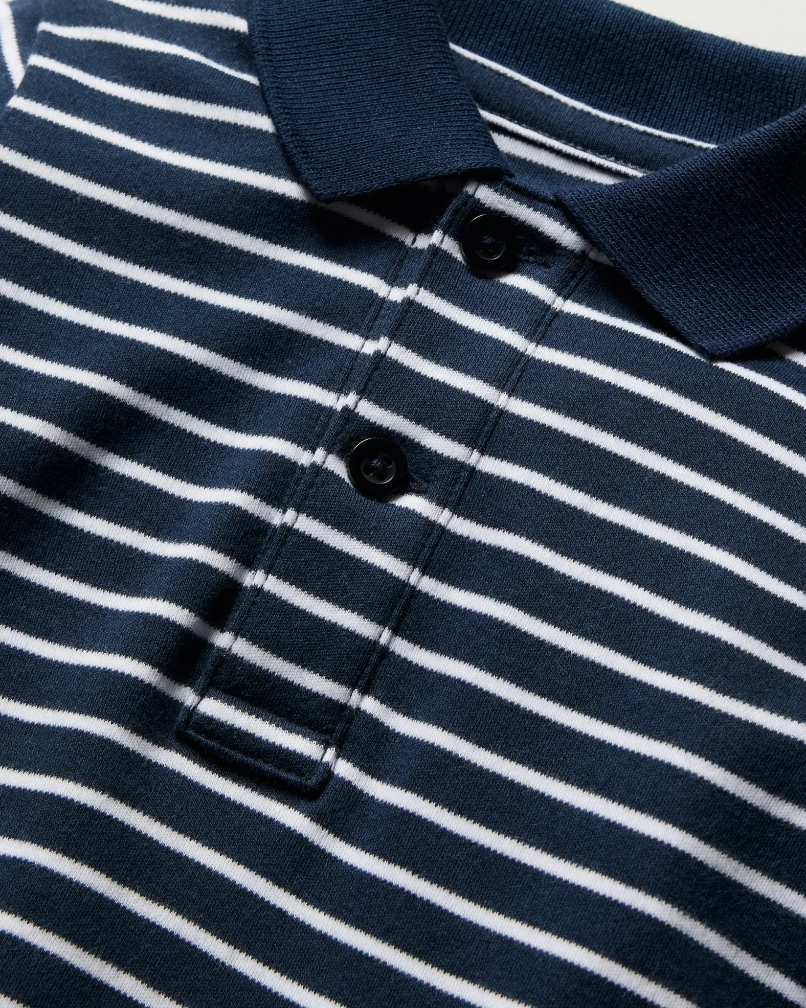 Petite Plume Baby's Pima Louis Play Romper in Navy Stripes