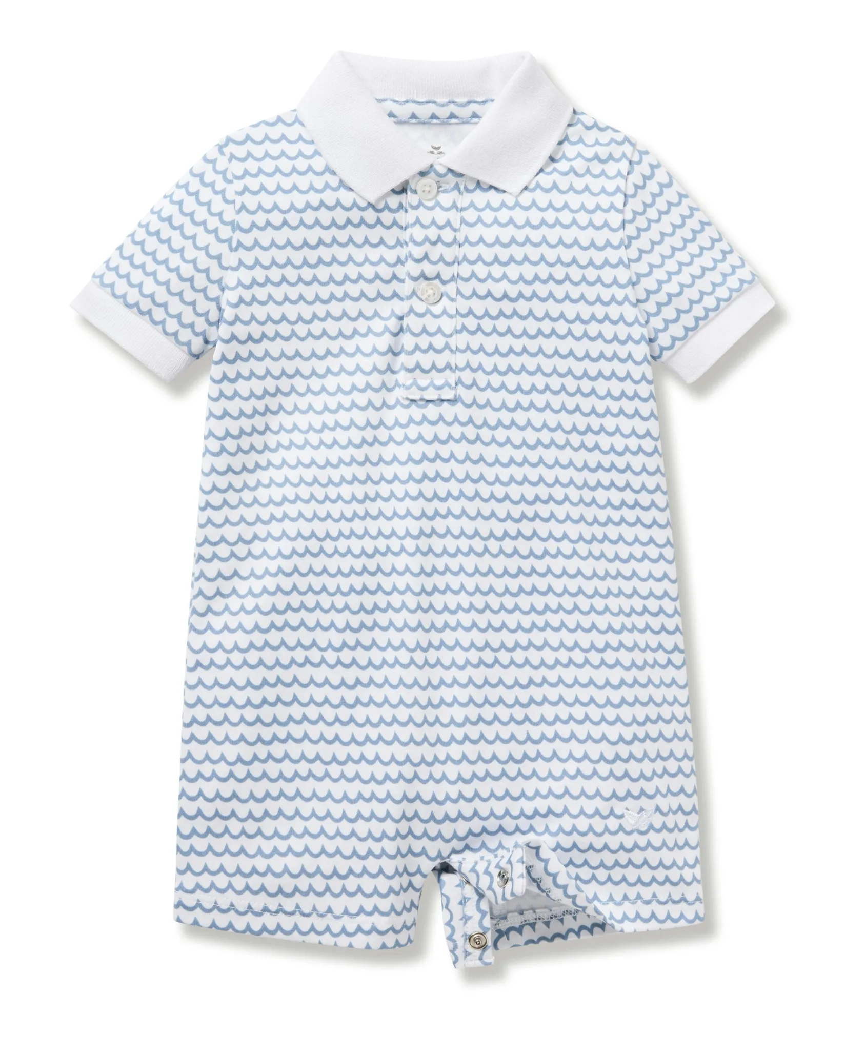 Petite Plume Baby's Pima Louis Play Romper in Navy Stripes