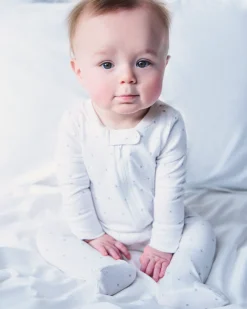 Petite Plume Baby's Pima Romper in Grey Stars