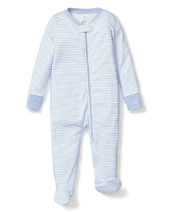 Petite Plume Baby's Pima Romper in Grey Stripes