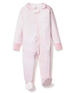 Petite Plume Baby's Pima Ruffle Collar Romper in Cherry Orchard