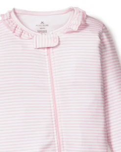 Petite Plume Baby's Pima Ruffle Collar Romper in Cherry Orchard