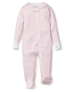 Petite Plume Baby's Pima Ruffle Collar Romper in Cherry Orchard