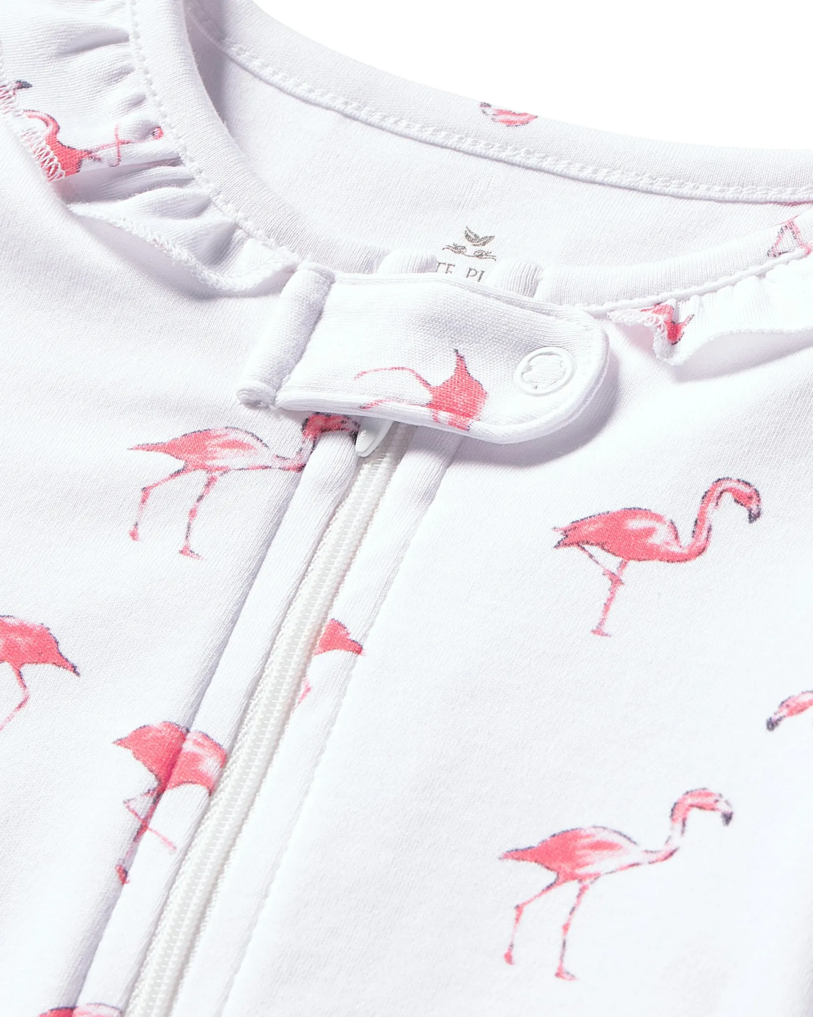 Petite Plume Baby's Pima Ruffle Collar Romper in Cherry Orchard