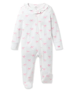 Petite Plume Baby's Pima Ruffle Collar Romper in Cherry Orchard