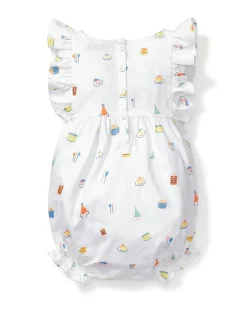 Petite Plume Baby's Twill Ruffled Romper in