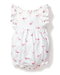 Petite Plume Baby's Twill Ruffled Romper in Seashell Splendor