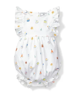 Petite Plume Baby's Twill Ruffled Romper in