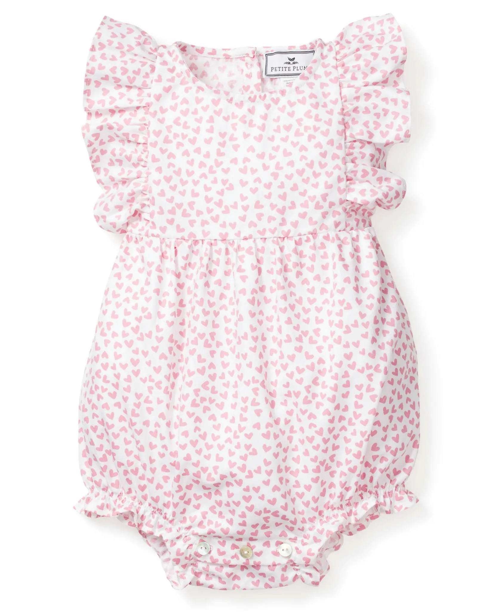 Petite Plume Baby's Twill Ruffled Romper in