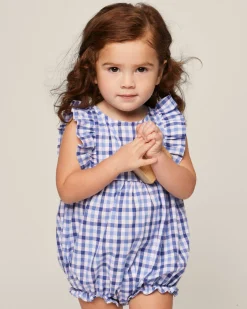 Petite Plume Baby's Twill Ruffled Romper in Pink Gingham
