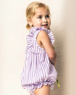 Petite Plume Baby's Twill Ruffled Romper in
