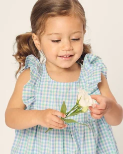 Petite Plume Baby's Twill Ruffled Romper in