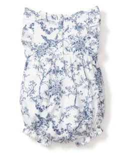 Petite Plume Baby's Twill Ruffled Romper in Timeless Toile