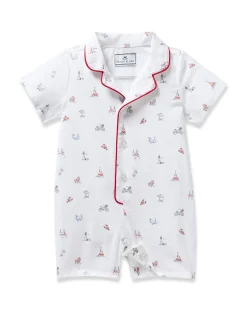 Petite Plume Baby's Twill Summer Romper in Coastal Charms