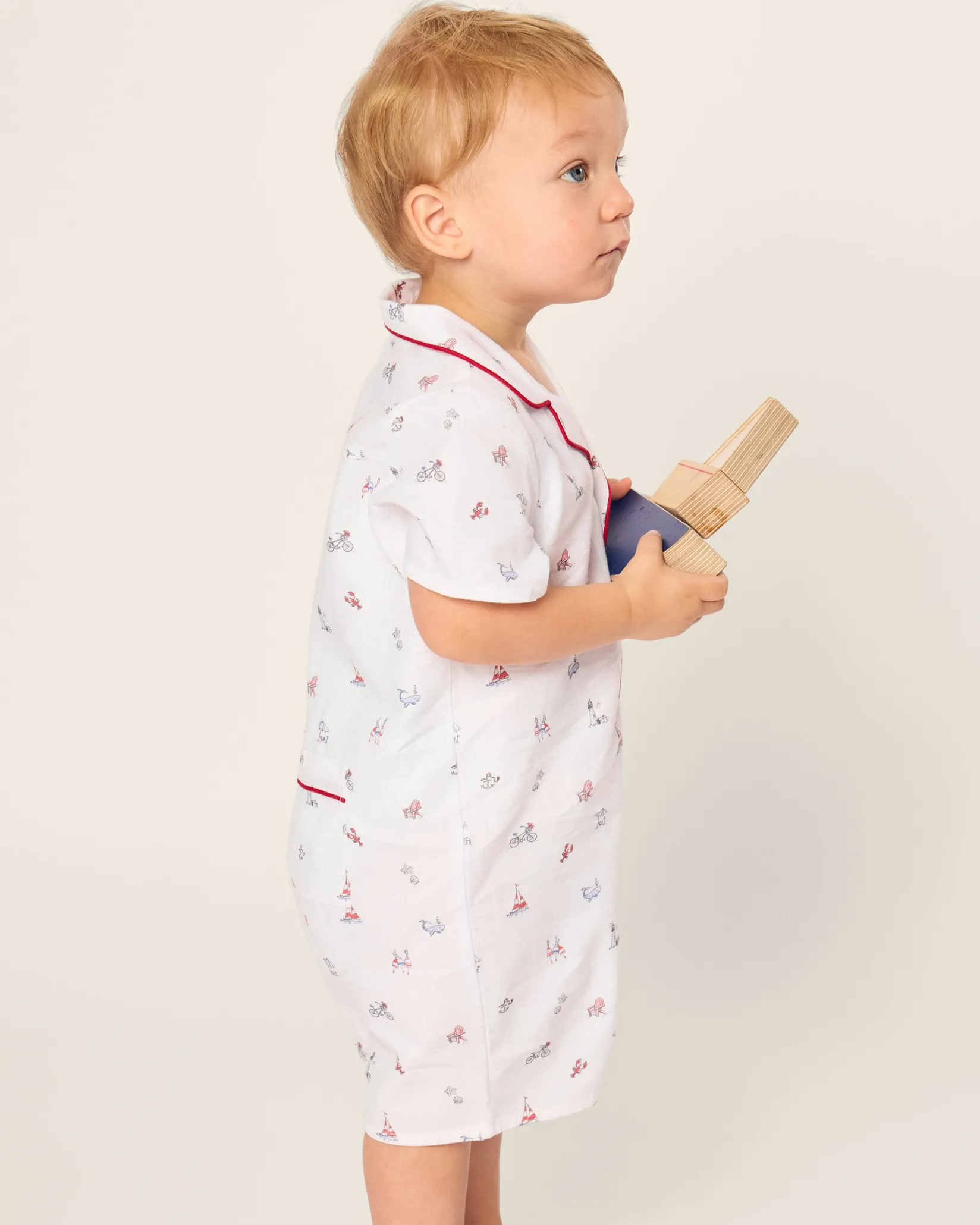 Petite Plume Baby's Twill Summer Romper in Coastal Charms