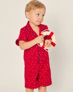 Petite Plume Baby's Twill Summer Romper in Coastal Charms