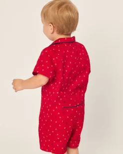 Petite Plume Baby's Twill Summer Romper in Coastal Charms
