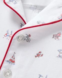 Petite Plume Baby's Twill Summer Romper in Anchors Away