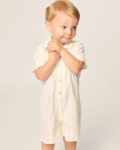 Petite Plume Baby's Twill Summer Romper in Sunny Stripe