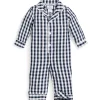 Petite Plume Baby's Twill Winter Romper in Navy Gingham
