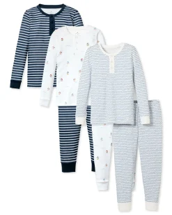 Kids Petite Plume Boy's Pima Snug Fit Pajama Trio