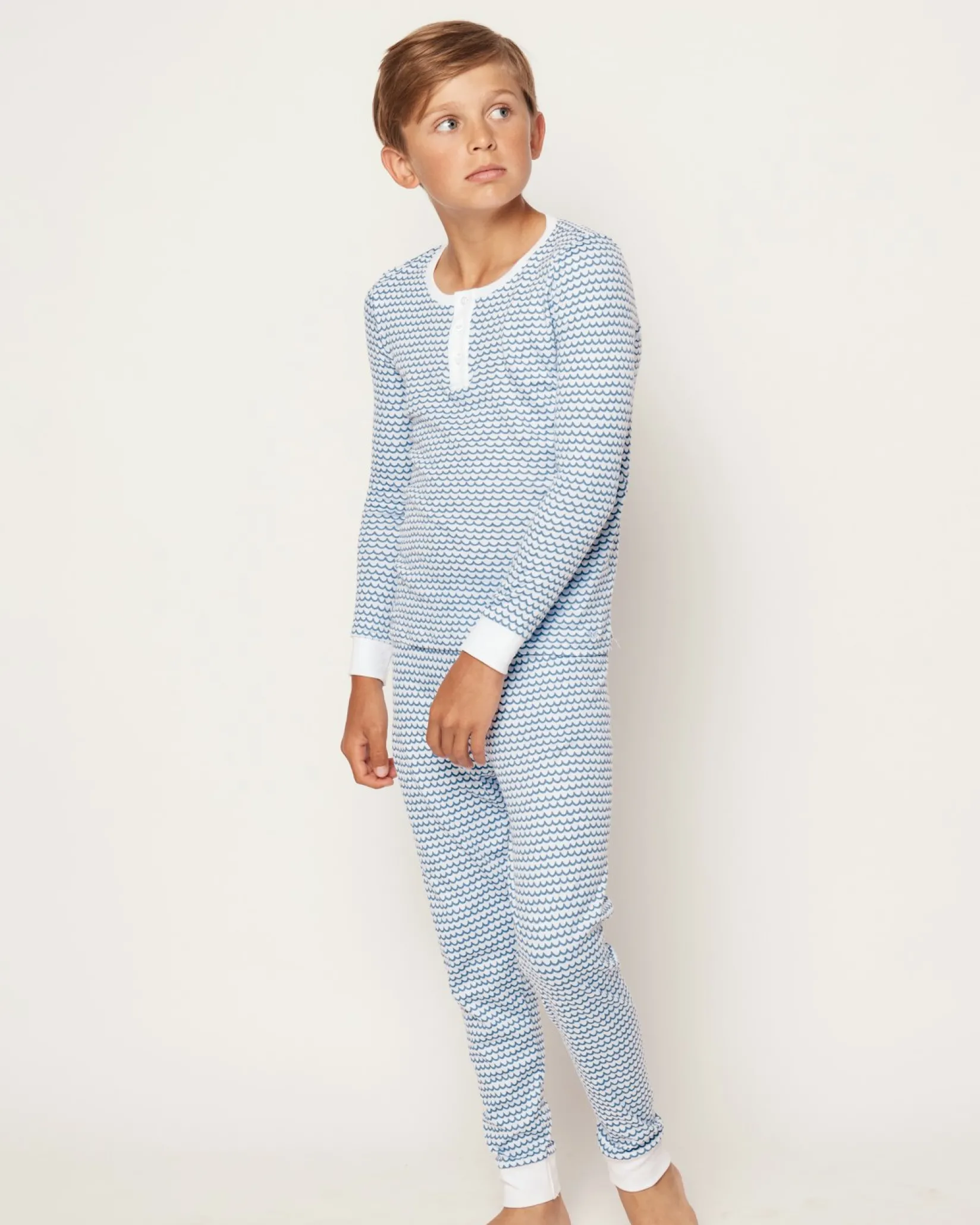 Kids Petite Plume Boy's Pima Snug Fit Pajama Trio