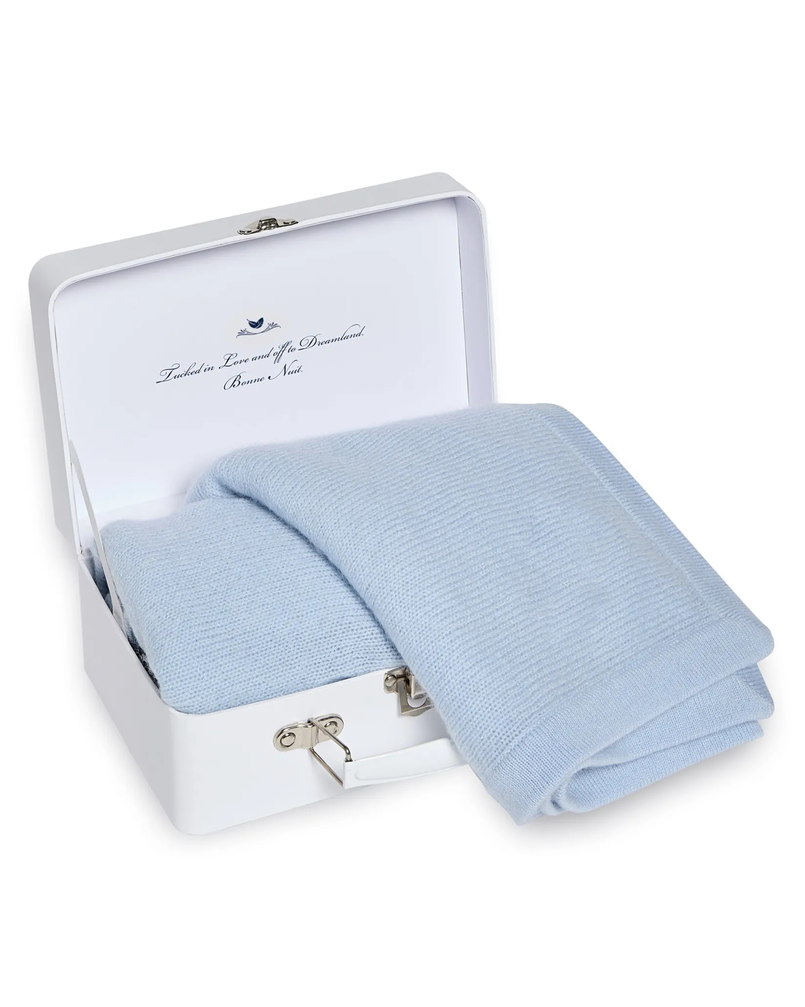 Petite Plume Cashmere Baby Blanket in Indigo