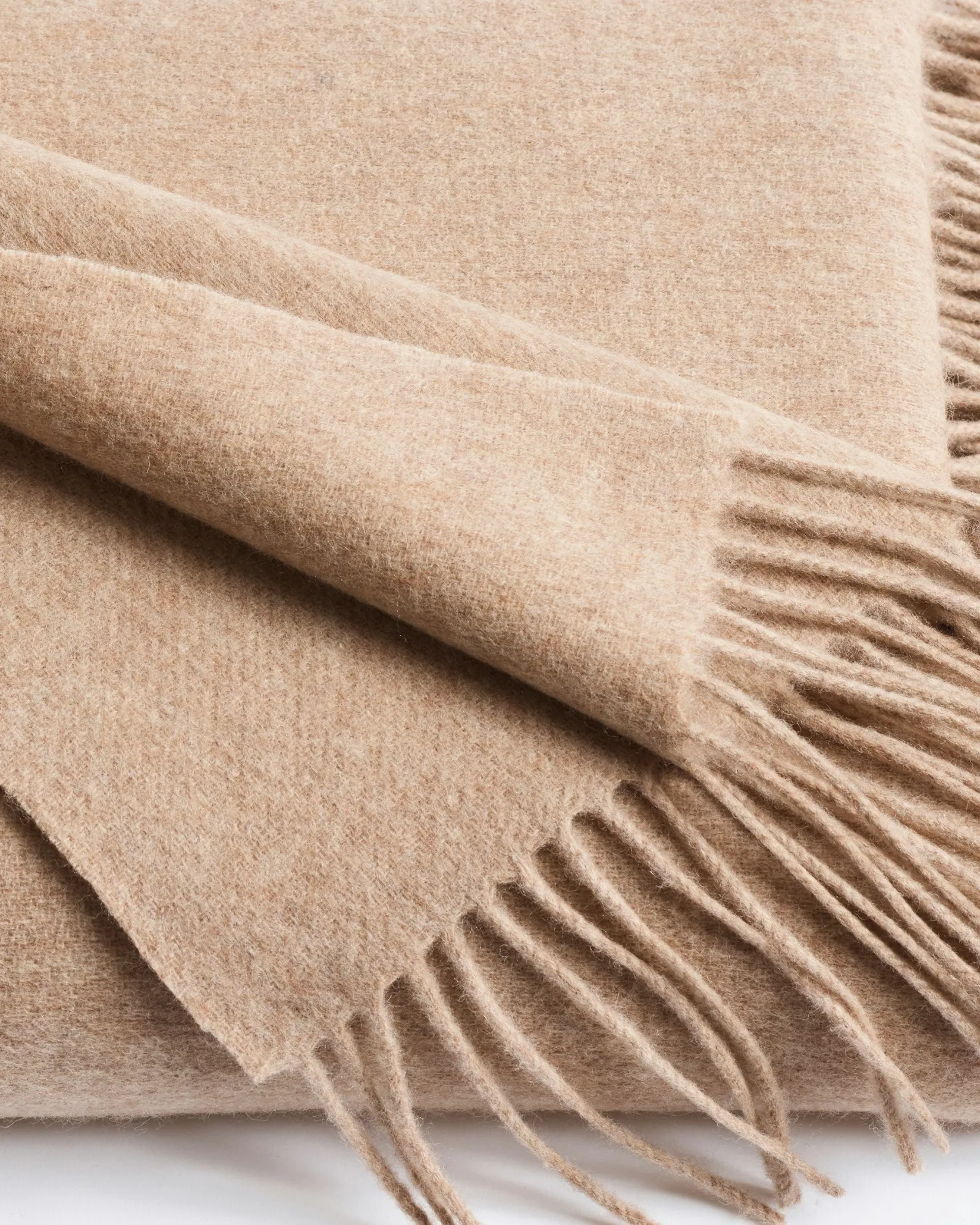 Petite Plume Cashmere Fringe Throw in Navy