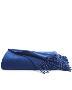 Petite Plume Cashmere Fringe Throw in Beige