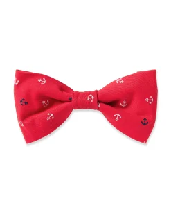 Petite Plume Dog Twill Bow Tie in Anchors Away