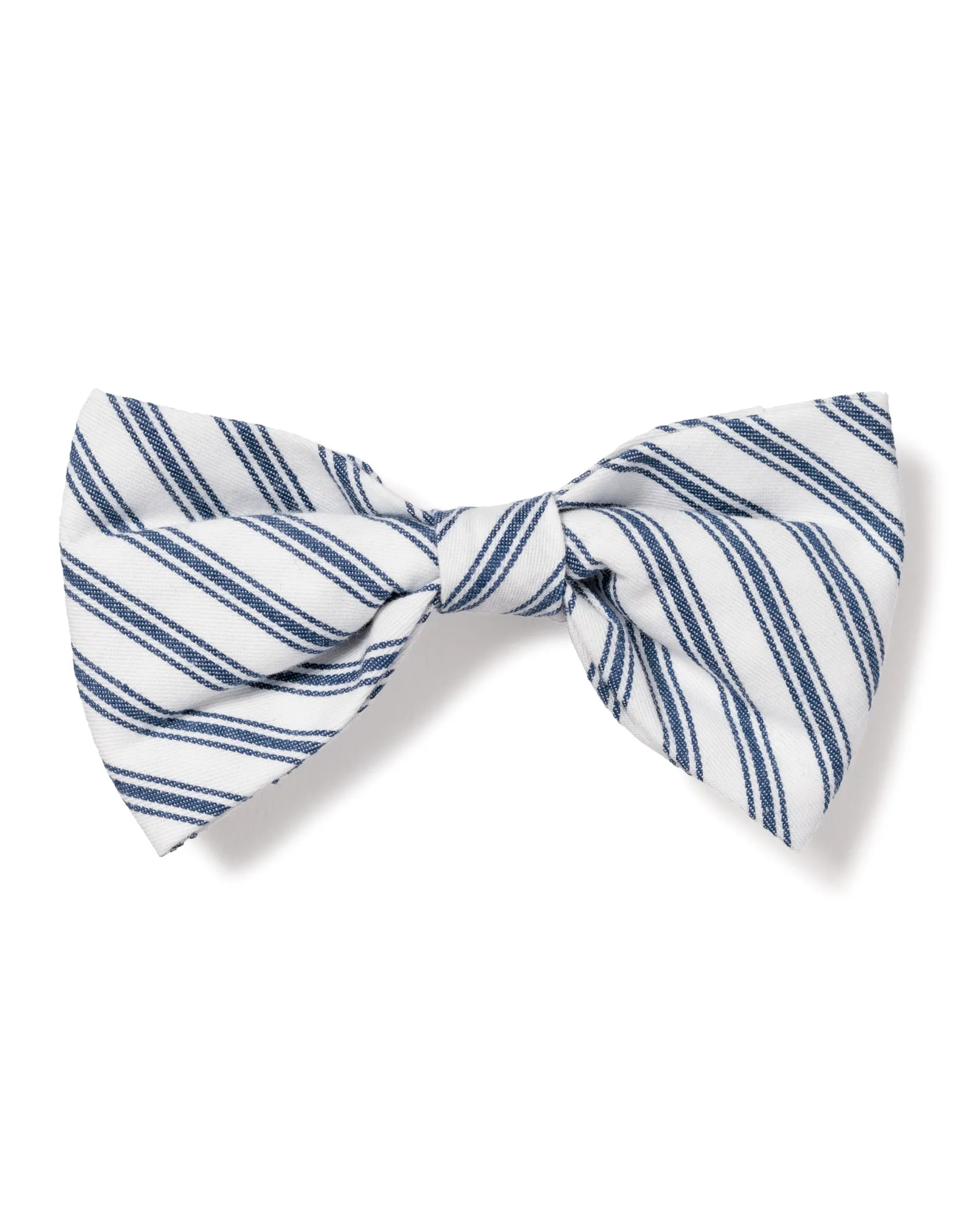 Petite Plume Dog Twill Bow Tie In Navy French Ticking