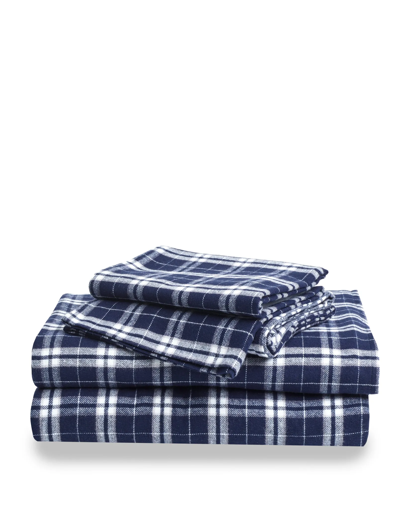 Petite Plume Flannel Bed Sheet Set in Oxford Tartan