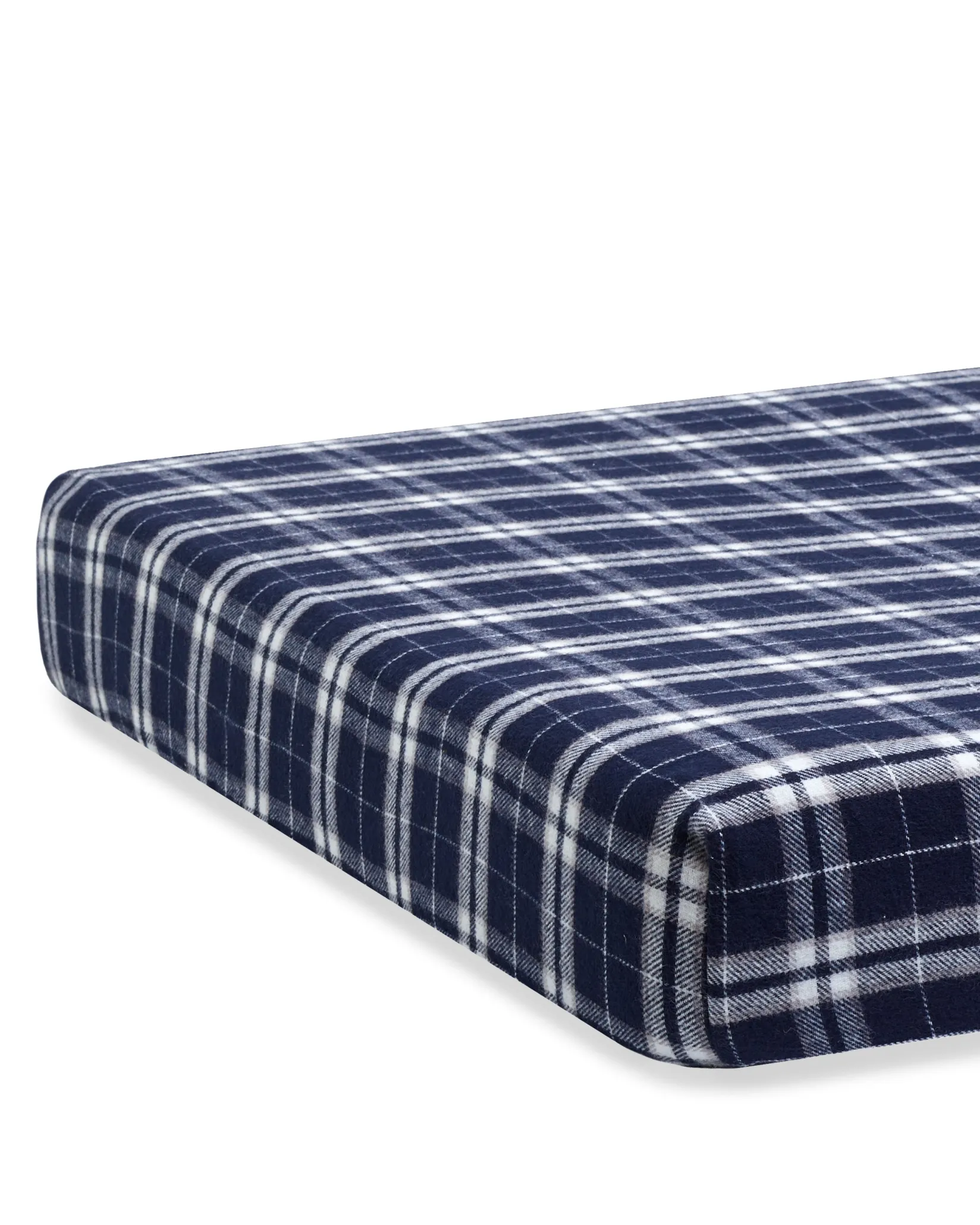 Petite Plume Flannel Crib Sheet in Oxford Tartan