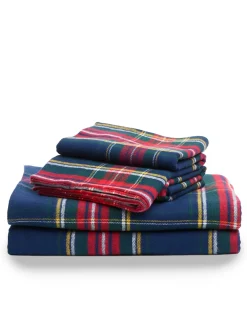 Petite Plume Flannel Sheets in Windsor Tartan