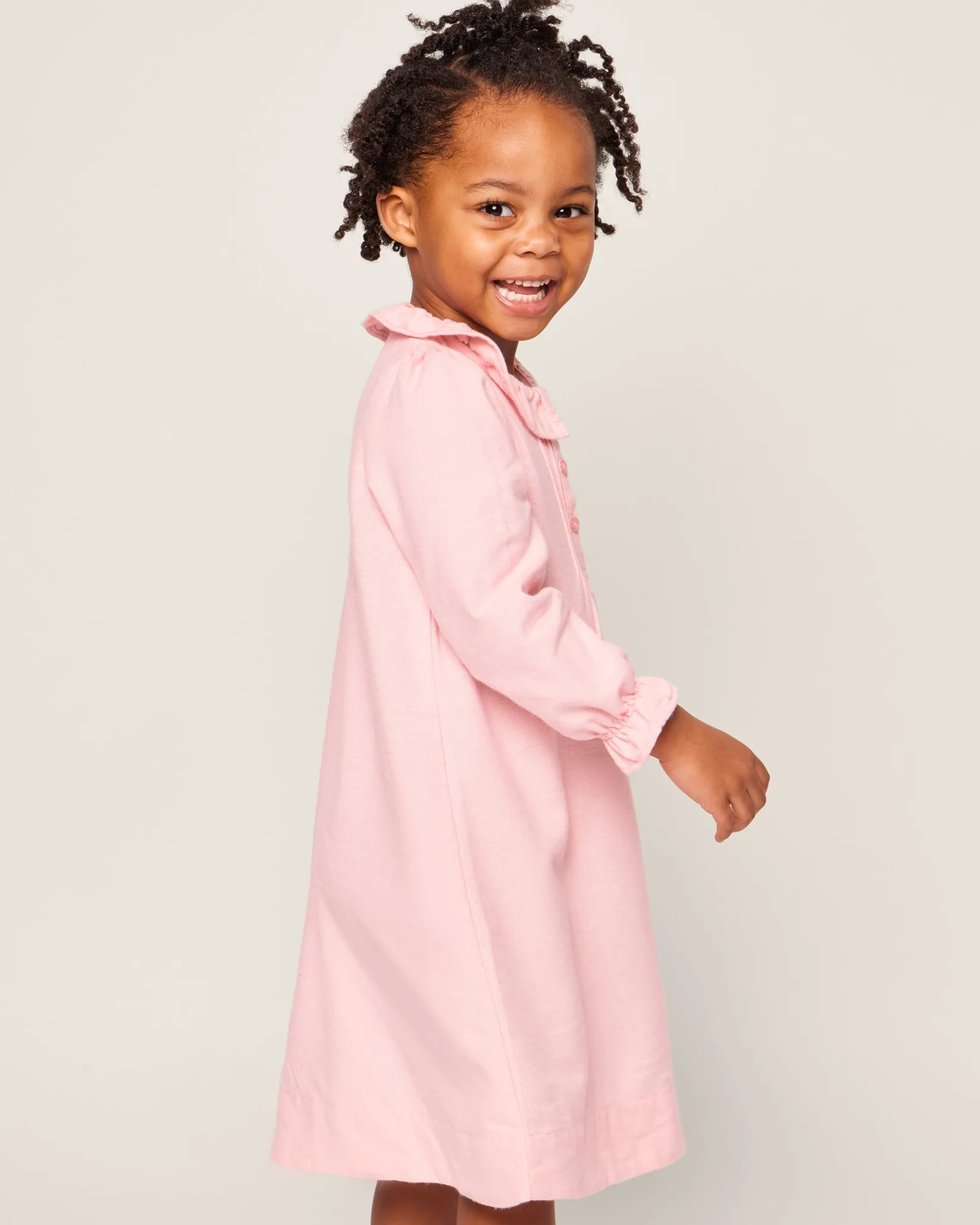 Kids Petite Plume Girl's Flannel Victoria Nightgown in Pink