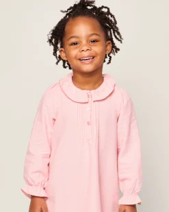 Kids Petite Plume Girl's Flannel Victoria Nightgown in Pink